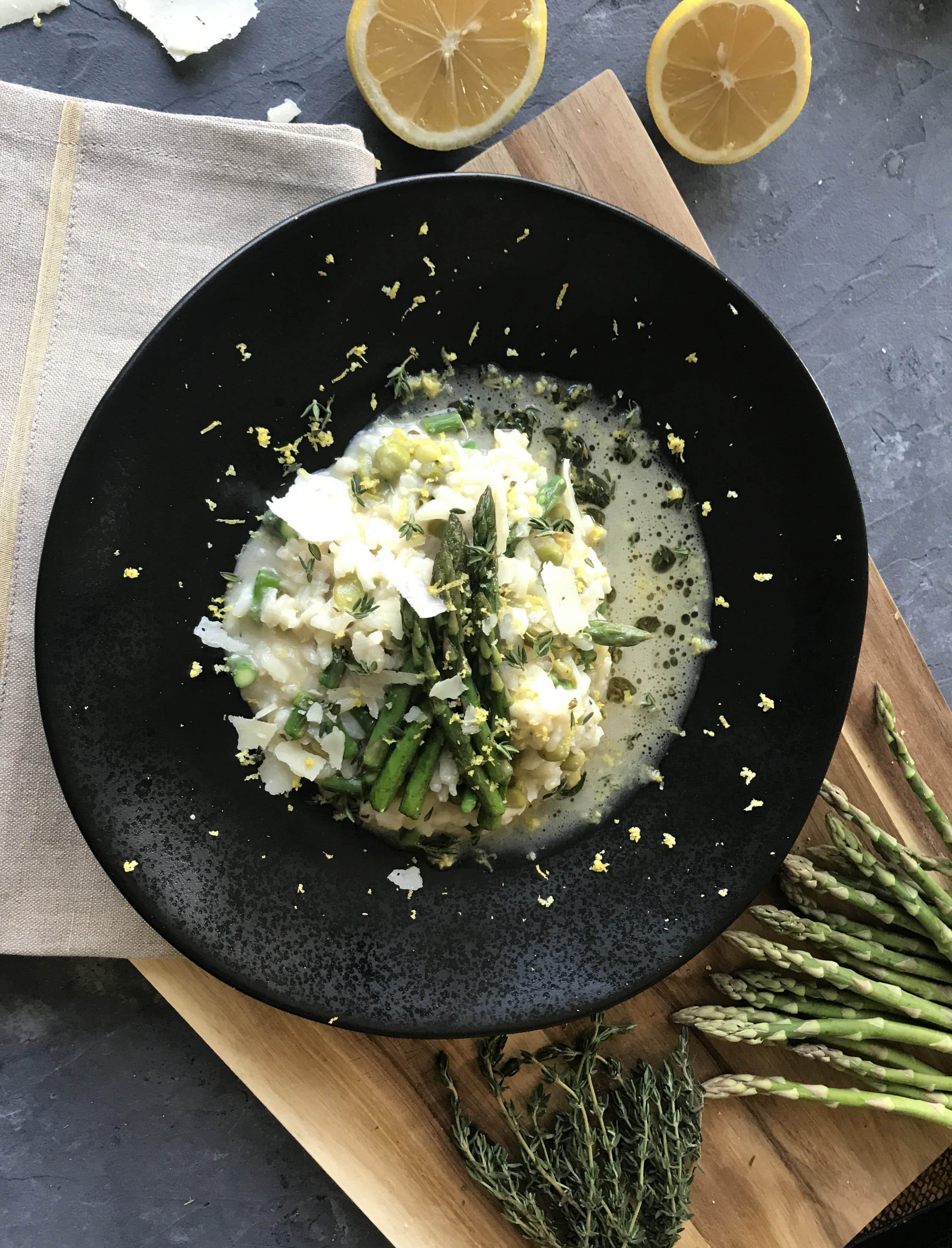 Asparagus Risotto with Fava Beans and English Peas