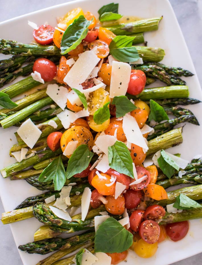 Roasted Asparagus with Tomato Salad